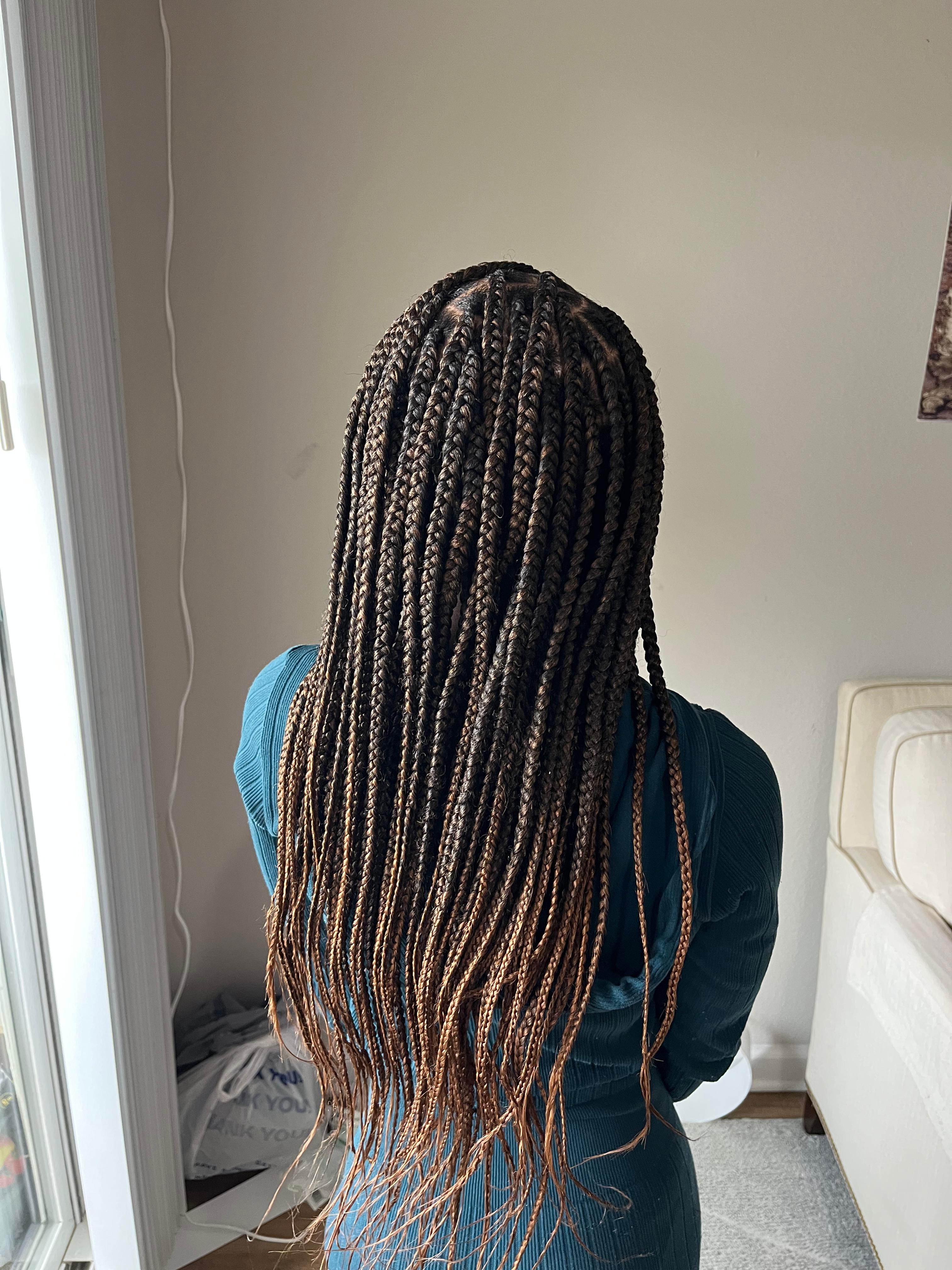 Box braids with curls